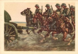 ** T2 Reitende Batterie, Die Postkarte Des Heeres No. 6 / Artillery Crew On Horseback, Postcards Of The German... - Ohne Zuordnung