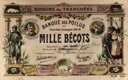 * T2/T3 Banque Des Poilus; Mille Bécots; Royaume Des Tranchées / WWI French Military, Bank Note (EK) - Ohne Zuordnung