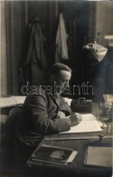 ** T2 Unknown Location, Soldier At His Desk, Probably An Officer (no Visible Rank Insignia), Photo - Ohne Zuordnung