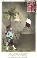 T2 'Vite, Au Retour De Ton Voyage...' / Boy In French Soldier Uniform, Tent, Dove, Palm Tree, WWI - Unclassified