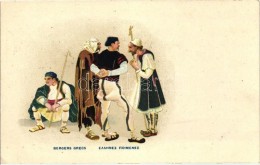 * T2 Bergers Grecs / Greek Shepherds, Folklore, Litho - Ohne Zuordnung