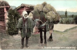 ** T2/T3 Japanese Packhorse With Bags Of Rice, Folklore, 'Ellanbee' Fine Art Series O. 137. (EK) - Ohne Zuordnung