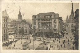 T2/T3 Zürich, Paradeplatz / Square, Trams, Church (fl) - Non Classificati