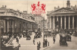 ** T1 London, The Bank And Royal Exchange, Automobiles, Raphael Tuck & Sons Heraldic View Postcard Series 2174. - Unclassified