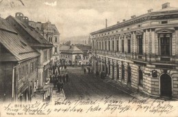 T2/T3 Bielsko, Bielitz; Stadtberg / Street, Shop Of Franz Krieger (fa) - Ohne Zuordnung