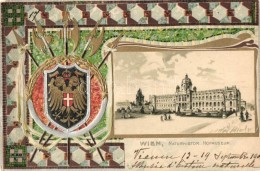 * T2/T3 1909 Vienna, Wien; Naturhistorisches Hofmuseum, Wappen / Coat Of Arms Emb. Litho (EK) - Ohne Zuordnung