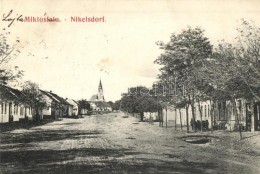 T2 Miklóshalma, Miklósfalu, Nickelsdorf; Utcakép Templommal, O. Goetzloff / Street View With... - Ohne Zuordnung