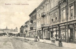 T4 Zombor, Sombor; Kossuth Lajos Utca, Stein Jakab, Schön Adolf, Kiadja Kaufmann Emil / Street, Shops (r) - Unclassified