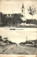 T4 Csonoplya, Conoplja; Templom, Utcarészlet / Church, Street (ázott / Wet Damage) - Ohne Zuordnung