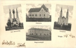 T2 Vinga, Templom, Plébánia, NagyvendéglÅ‘, Kiadja Irsa Dániel / Church, Rectory, Hotel - Ohne Zuordnung