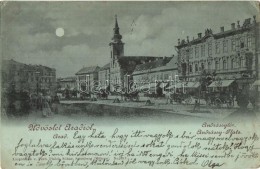 T3/T4 1899 Arad, Andrássy Tér, Lovasszekerek Este / Square, Horse Carts, Night (ázott Sarok /... - Zonder Classificatie