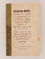 Pesthy-Pesti Gábor, Gábriel: Biblia - Újszövetség Novum Testamentum Seu Quattour... - Unclassified