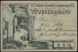 1898 Hamburg, IX. Deutsches Turnfest In Hamburg, Wohnungskarte(szállásigazolás) - Zonder Classificatie