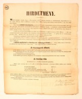 1897 Sopron, Postai Hirdetmény A Zárt LevelezÅ‘lapok Tárgyában. 32x46 Cm - Zonder Classificatie
