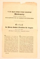 1868 A Pozsonyi Magyar Jelzálogbank Megalakulásáról Szóló... - Ohne Zuordnung