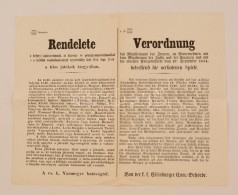 1858 Belügyminisztériumi Rendelet Hirdetménye Tilos (szerencse)játékok... - Ohne Zuordnung