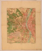 Cca 1920-1930 Budapest, 1:25000, Magyar Királyi Állami Térképészet, 80×65... - Andere & Zonder Classificatie