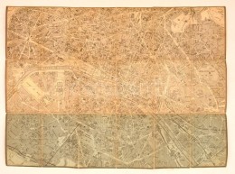 Cca 1880 Párizs Térképe, Papír, Vászonra Kasírozva, Francia Nyelven,... - Altri & Non Classificati