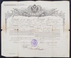 1909 Osztrák-Cseh Végelbocsájtó Levél, Obsit. Szakadásokkal. / Austrian-... - Other & Unclassified