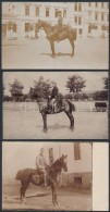 Cca 1906-1914 Lovas Katonák, 3 Db Fotólap, 9x14 Cm - Sonstige & Ohne Zuordnung