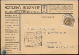 1940 Zalaegerszeg, Szabó József Cserkészüzletének LevelezÅ‘lapja - Padvinderij