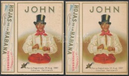 Cca 1890 John Cigarillos 2 Db Litho Szivarka Doboz / Vintage Cuban Cigar Boxes - Werbung