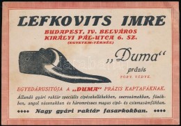 Lefkovits Imre Budapest IV. Duma Kaptafák árusítójának Szórólapja - Advertising