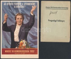1946 A Magyar NÅ‘k Demokratikus Szövetsége Tagkönyve Tagsági Bélyegekkel,... - Ohne Zuordnung