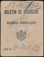 1937 Román Személyi Igazolvány / Romanian ID - Ohne Zuordnung