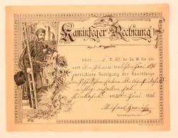 1896 Díszes KéményseprÅ‘ Számla / Chimneysweep Invoice - Ohne Zuordnung