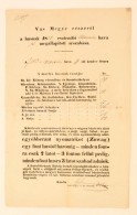 1854 Vas Vármegye Hús árszabásának Hirdetménye 24x40 Cm - Ohne Zuordnung