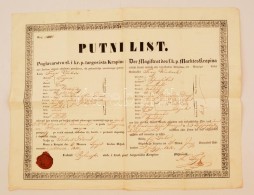 1850 Horvát és Német útelvél / 1850 Passport In Croatian And German 50x42 Cm - Unclassified