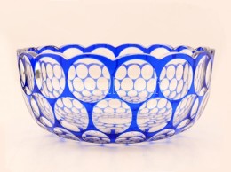 KétrétegÅ± üveg Kompótos Tál, Hámozott, Csorbával, D: 21 Cm, M: 9 Cm - Glass & Crystal