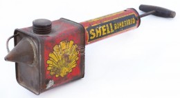 Shell Rovarirtó, Fém, Kopottas állapotban,35x9cm/ Shell Insecticide, Metal, Worn Condition,... - Other & Unclassified