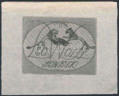 Reinhold Nägele  (1884-1972):Ex Libris Leo Wolf. Rézkarc, Hártyapapír, Jelzett, 6×8... - Andere & Zonder Classificatie