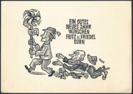 Hermann Huffert (1904-1995): Ex Libris Born1962. Fametszet, Papír, Jelzett A Dúcon, 8×10 Cm - Andere & Zonder Classificatie