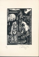 Csiby Mihály (1922-2016): Ex Libris HegedÅ±s Ibolya. Linó, Papír, Jelzett, 9,5×6 Cm - Other & Unclassified