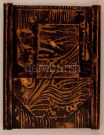 Olvashatatlan Jelzéssel: Guldromans. Festett Gipsz, Fatábla, 42×58 Cm - Sonstige & Ohne Zuordnung