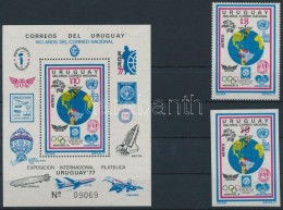 ** 1977 100 éves Az UPU Mi 1465 Fogazott és Vágott + Blokk Mi 35 - Altri & Non Classificati