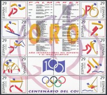 ** 1994 100 ébes A Nemzetközi Olimpiai Bizottság 20-as Tömb Mi 3182-3191 - Altri & Non Classificati