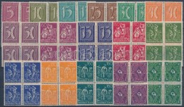 ** * 1921 Forgalmi Sor 16 Klf értéke Négyestömbökben Mi 177-191 + 193 - Other & Unclassified