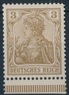 * 1902 Germania 3Pf Barnaokker ívszéli Bélyeg Vizsgálójellel / Mi 69b Brown... - Sonstige & Ohne Zuordnung