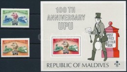 ** 1974 100 éves Az UPU Sor 2 értéke 514, 519 A + Blokk Mi 25 A - Sonstige & Ohne Zuordnung