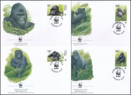 2002 Gorilla 4 Db FDC-n Mi 1708-1711 - Sonstige & Ohne Zuordnung