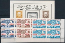 ** 1971 100 éves A Guatemalai újság Sor ívsarki 4-es Tömbökben Mi 901-903 +... - Other & Unclassified