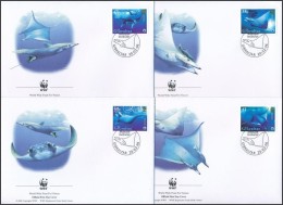 2006 WWF: Óriás Rája Sor 4 Db FDC-n  Mi 1150-1153 - Other & Unclassified