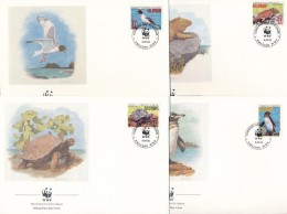 1992 WWF: Galapagos Sor 4 értéke Mi 2207-2209 + 2212  4 FDC-n + 4 Db Képeslap - Other & Unclassified