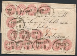 1867 Levél Hollandiába 15 X 5kr Bérmentesítéssel, 25c Portóval / Cover To... - Altri & Non Classificati