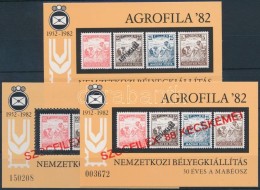 ** 1982/K1 Agrofila Karton Emlékív + 1988/1+K1 Korábbi Emlékív 2 Klf... - Andere & Zonder Classificatie