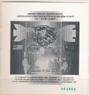 ** 1987 Amerikai-Szovjet Csúcstalálkozó Blokk Feketenyomat Zöld Sorszámmal, A... - Altri & Non Classificati